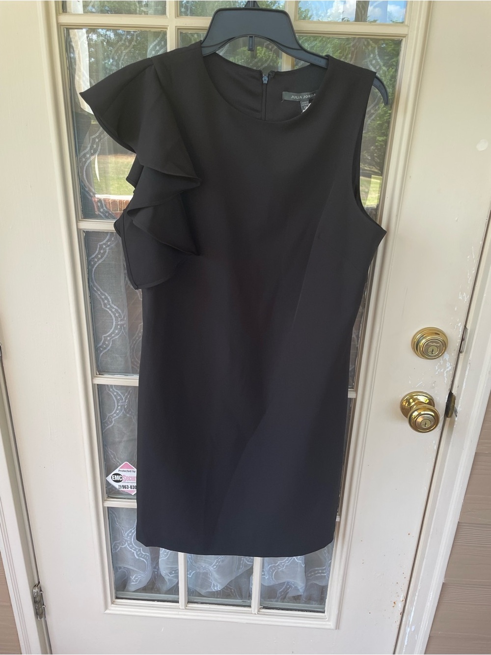 Julia Jordan Sz 12 Black Ruffle Sleeve Cocktail Sheath Dress Elegant 🖤